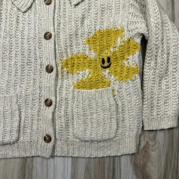 Anthropologie Beige and Yellow Knit Cardigan - Picture 5 of 10